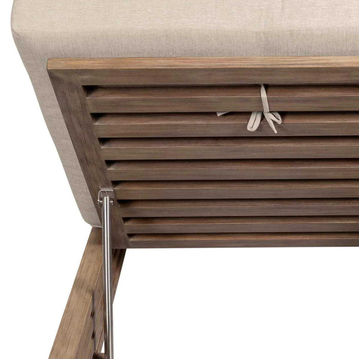 Vivid Outdoor Patio Chaise Lounge Chair in Gray Eucalyptus Wood with Gray Olefin Cushions By Armen Living - Image 15