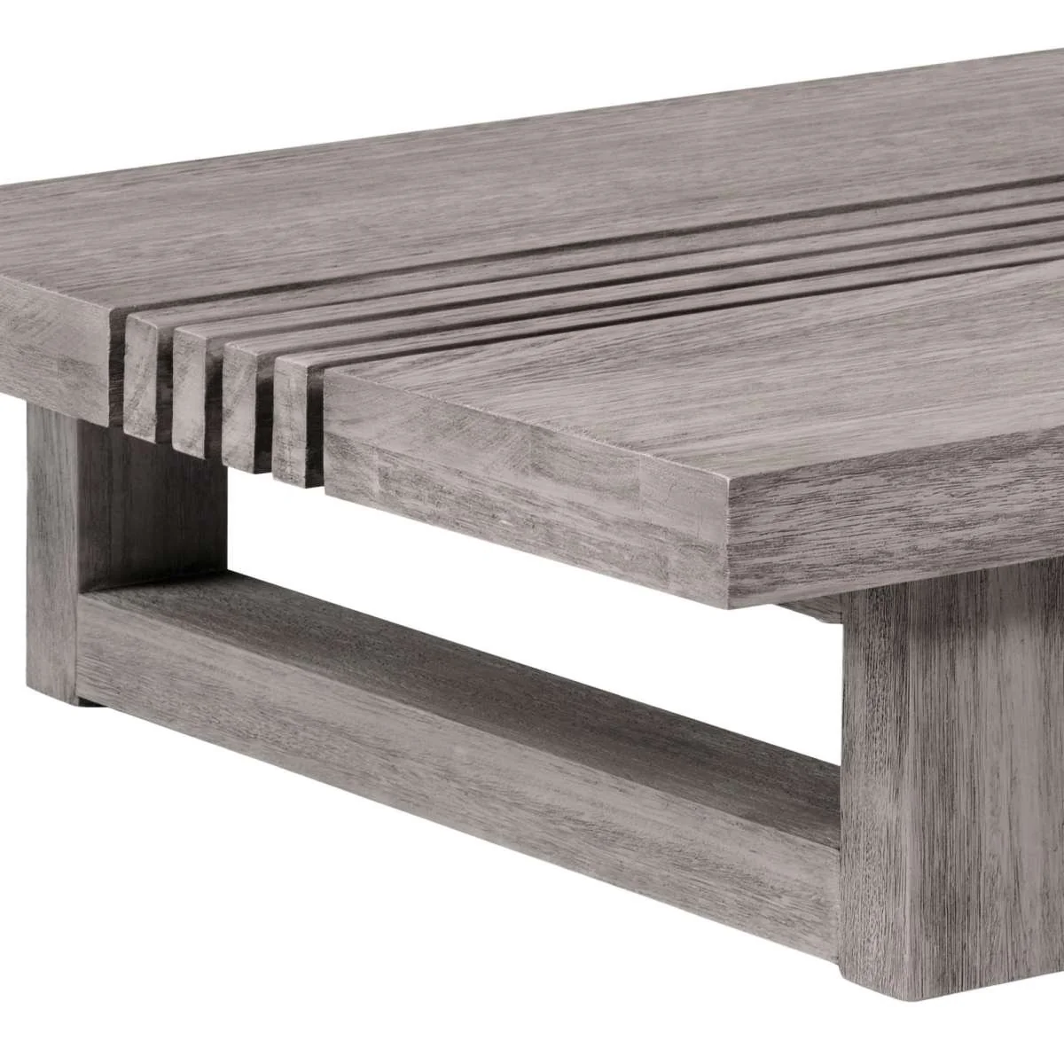 Vivid Outdoor Patio Coffee Table in Gray Eucalyptus Wood By Armen Living - Image 5
