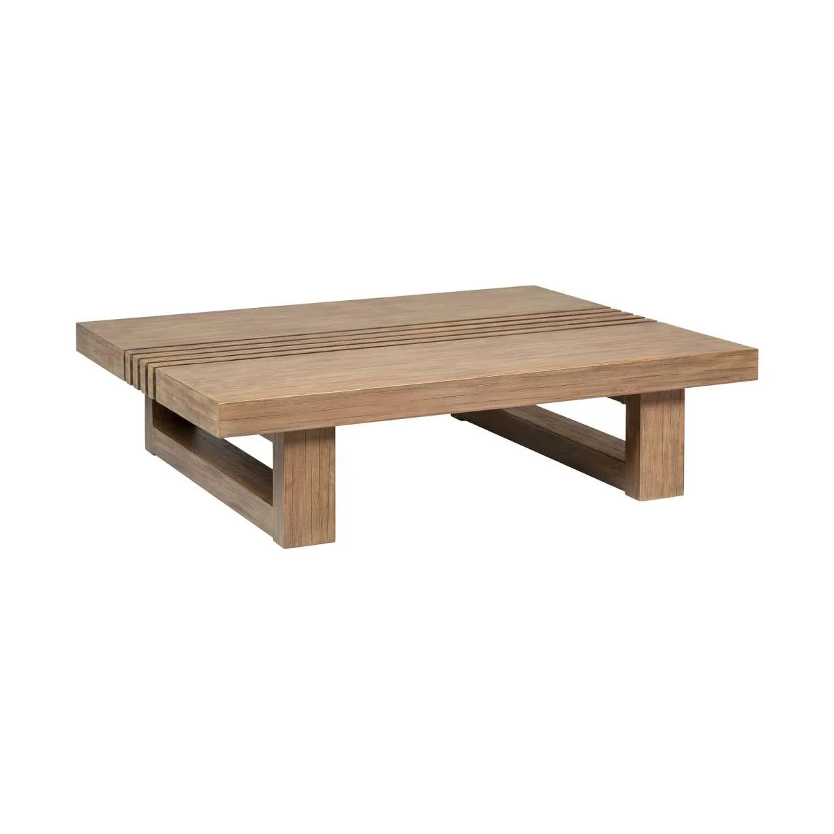 Vivid Outdoor Patio Coffee Table in Light Eucalyptus Wood By Armen Living - Image 3