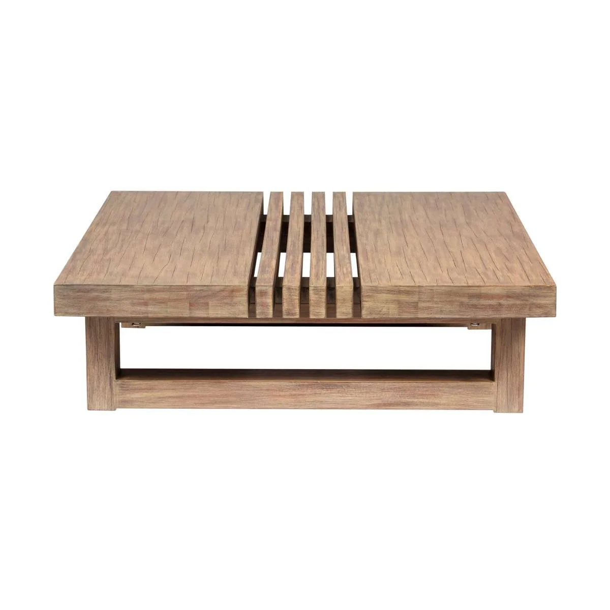 Vivid Outdoor Patio Coffee Table in Light Eucalyptus Wood By Armen Living - Image 4
