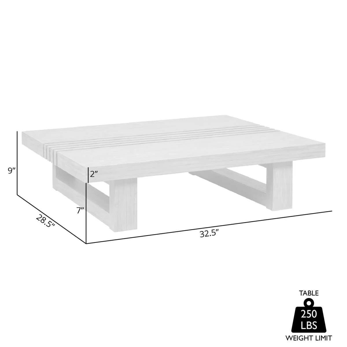 Vivid Outdoor Patio Coffee Table in Light Eucalyptus Wood By Armen Living - Image 7