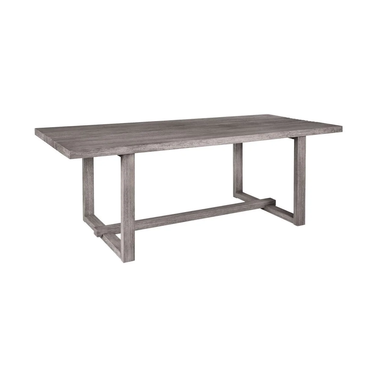 Vivid Outdoor Patio Dining Table in Gray Eucalyptus Wood By Armen Living - Image 3