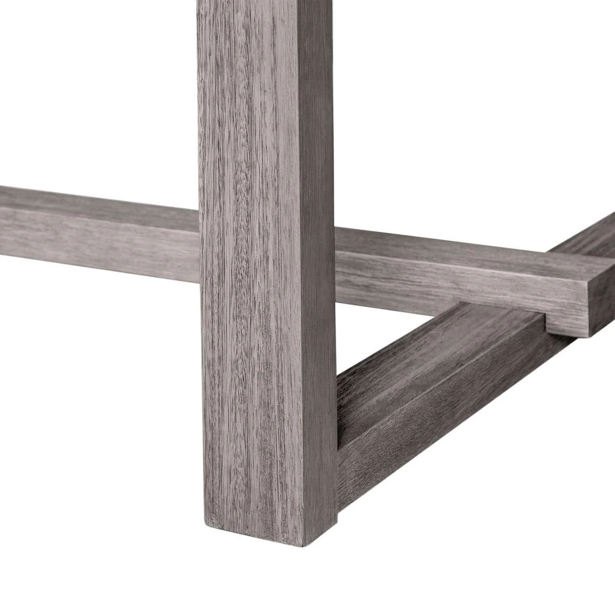 Vivid Outdoor Patio Dining Table in Gray Eucalyptus Wood By Armen Living - Image 6