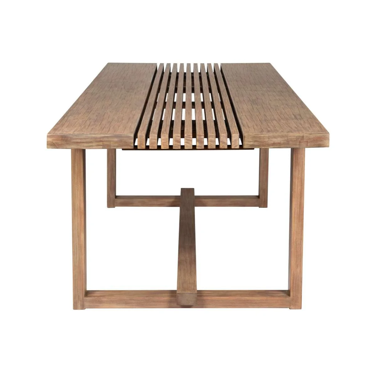 Vivid Outdoor Patio Dining Table in Light Eucalyptus Wood By Armen Living - Image 4