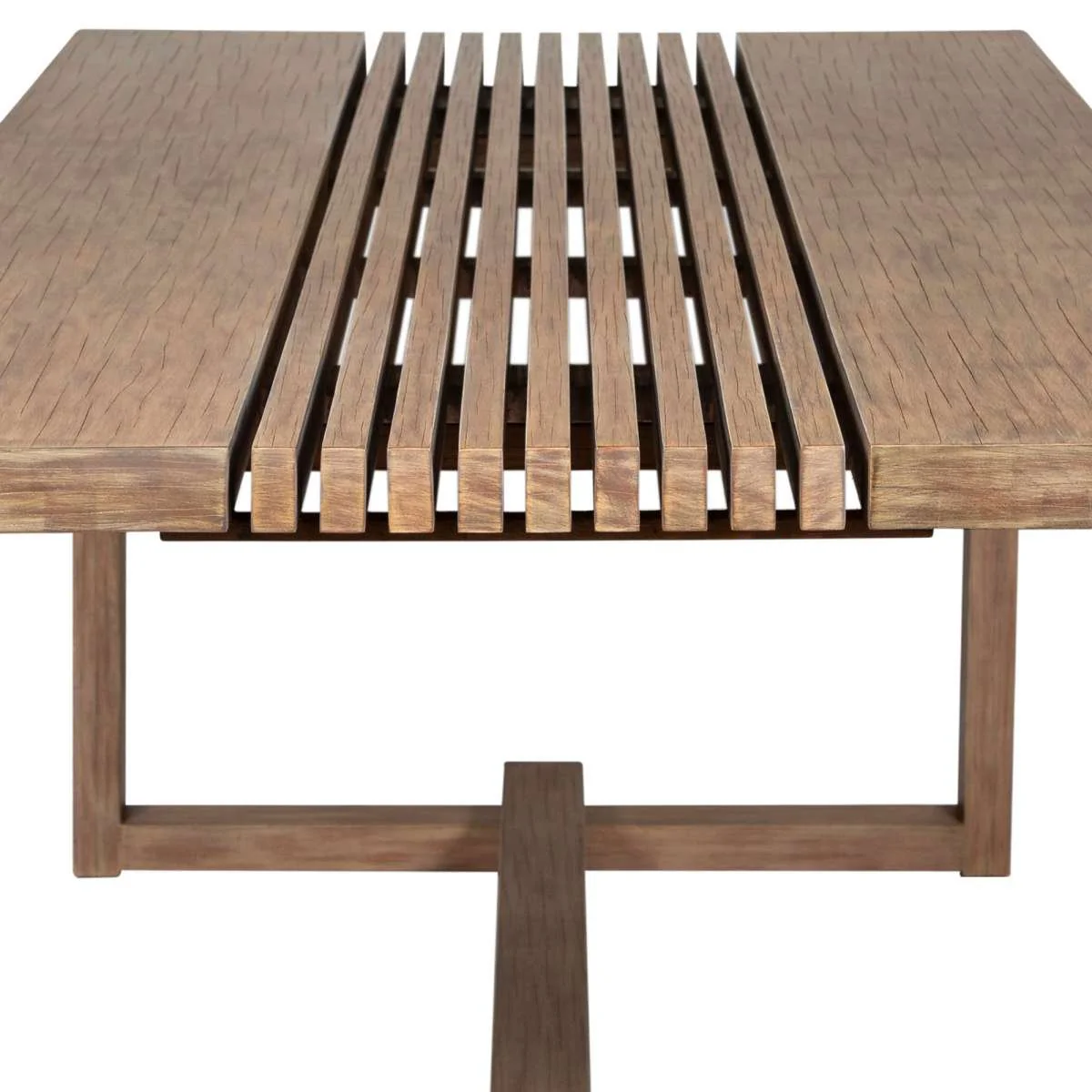 Vivid Outdoor Patio Dining Table in Light Eucalyptus Wood By Armen Living - Image 5