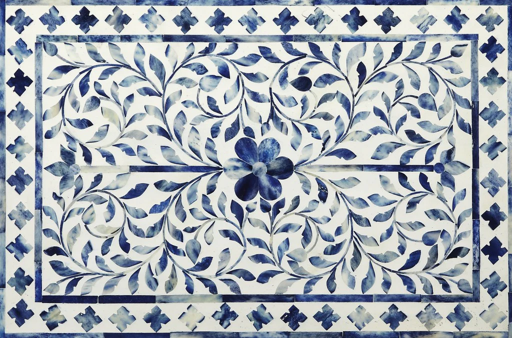 Vivienne Blue Bone Inlay Accent Chest By Homeroots - Image 2