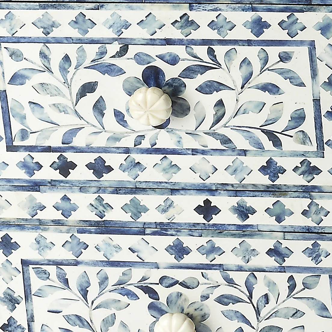 Vivienne Blue Bone Inlay Accent Chest By Homeroots - Image 3