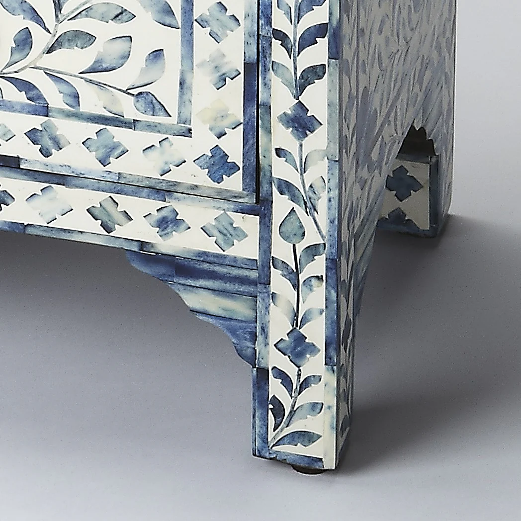 Vivienne Blue Bone Inlay Accent Chest By Homeroots - Image 4
