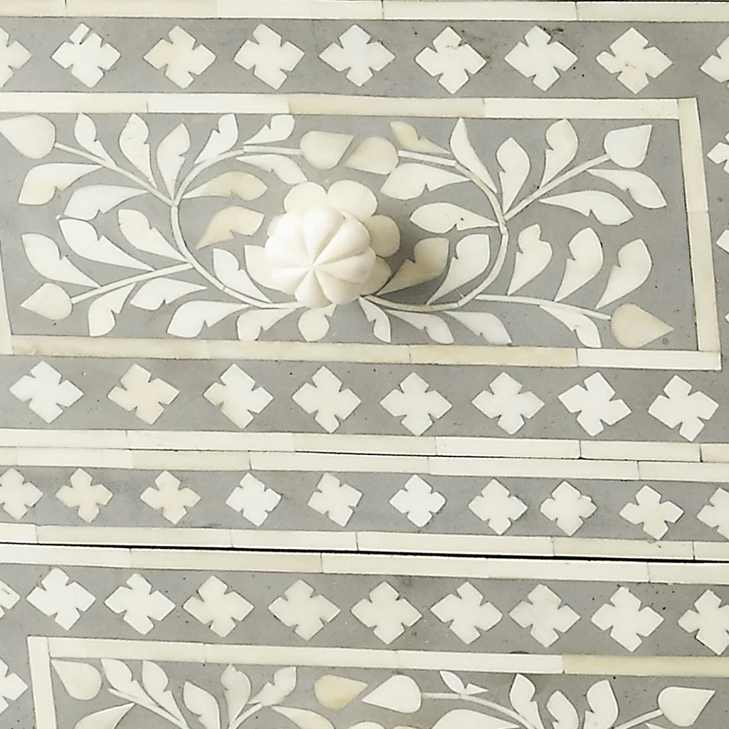 Vivienne Grey Bone Inlay Accent Chest By Homeroots - Image 3
