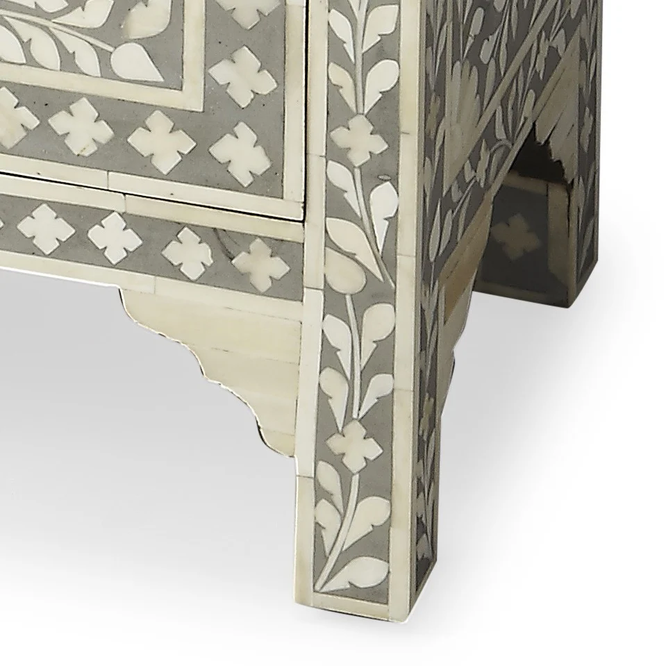 Vivienne Grey Bone Inlay Accent Chest By Homeroots - Image 4