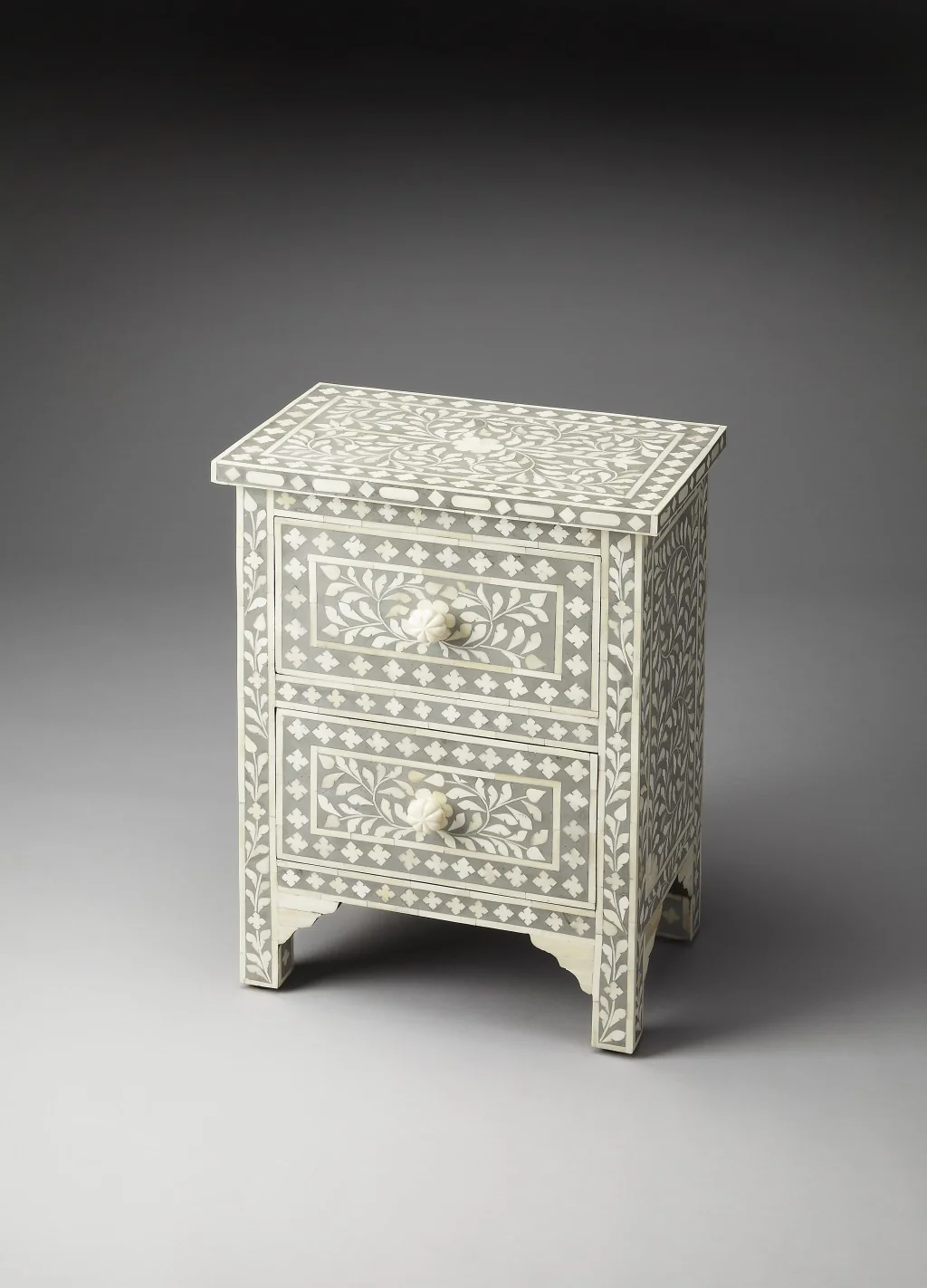 Vivienne Grey Bone Inlay Accent Chest By Homeroots - Image 5