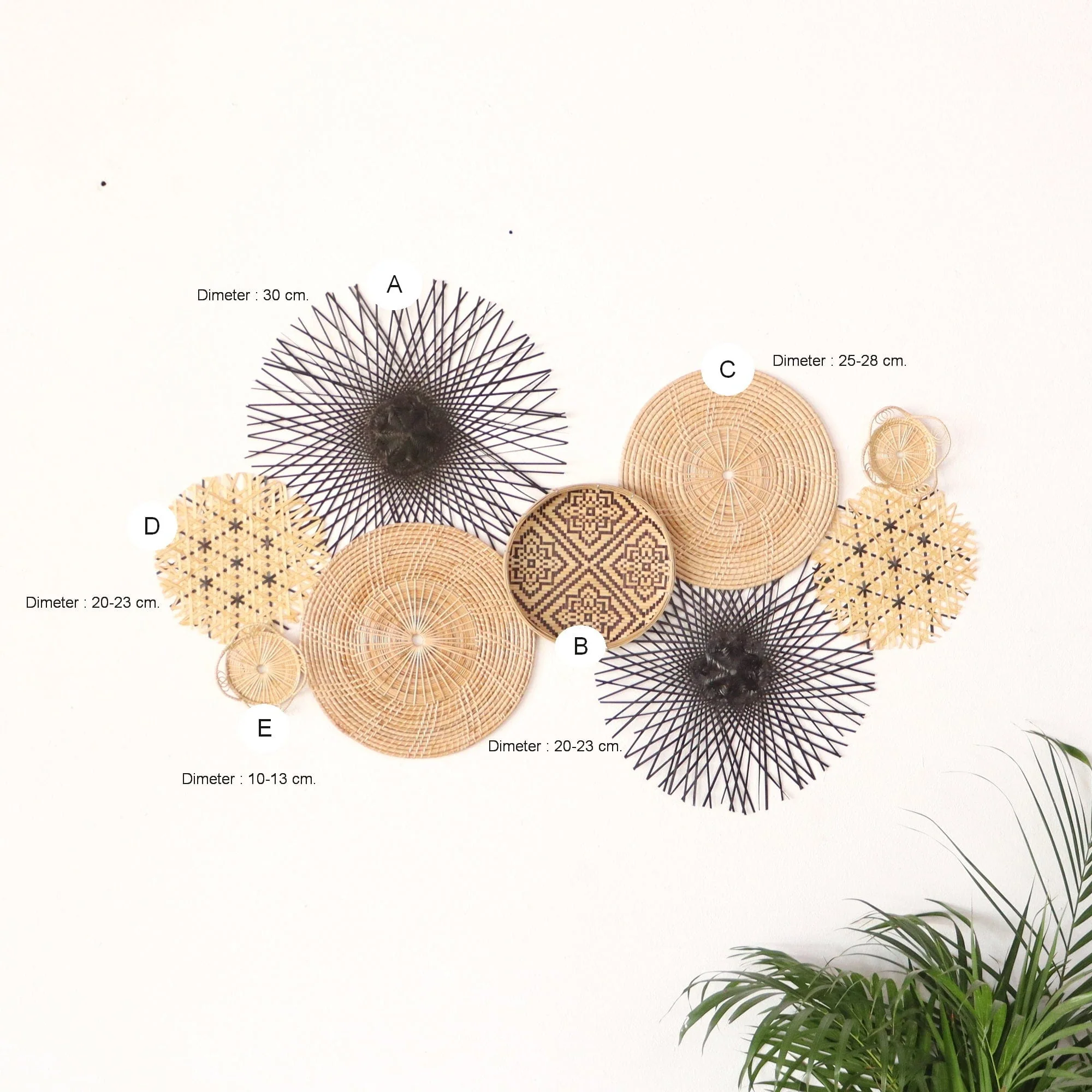 Wall Hanging DeCor Set Of 9 - Da Mi Ka By Thaihome - Image 2