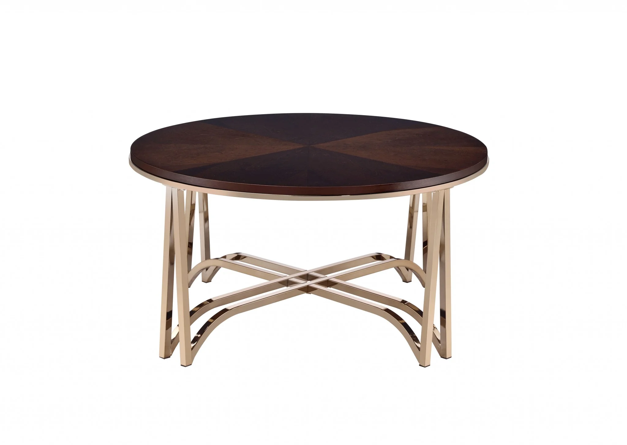 Walnut And Champagne Coffee Table By Homeroots - Image 4