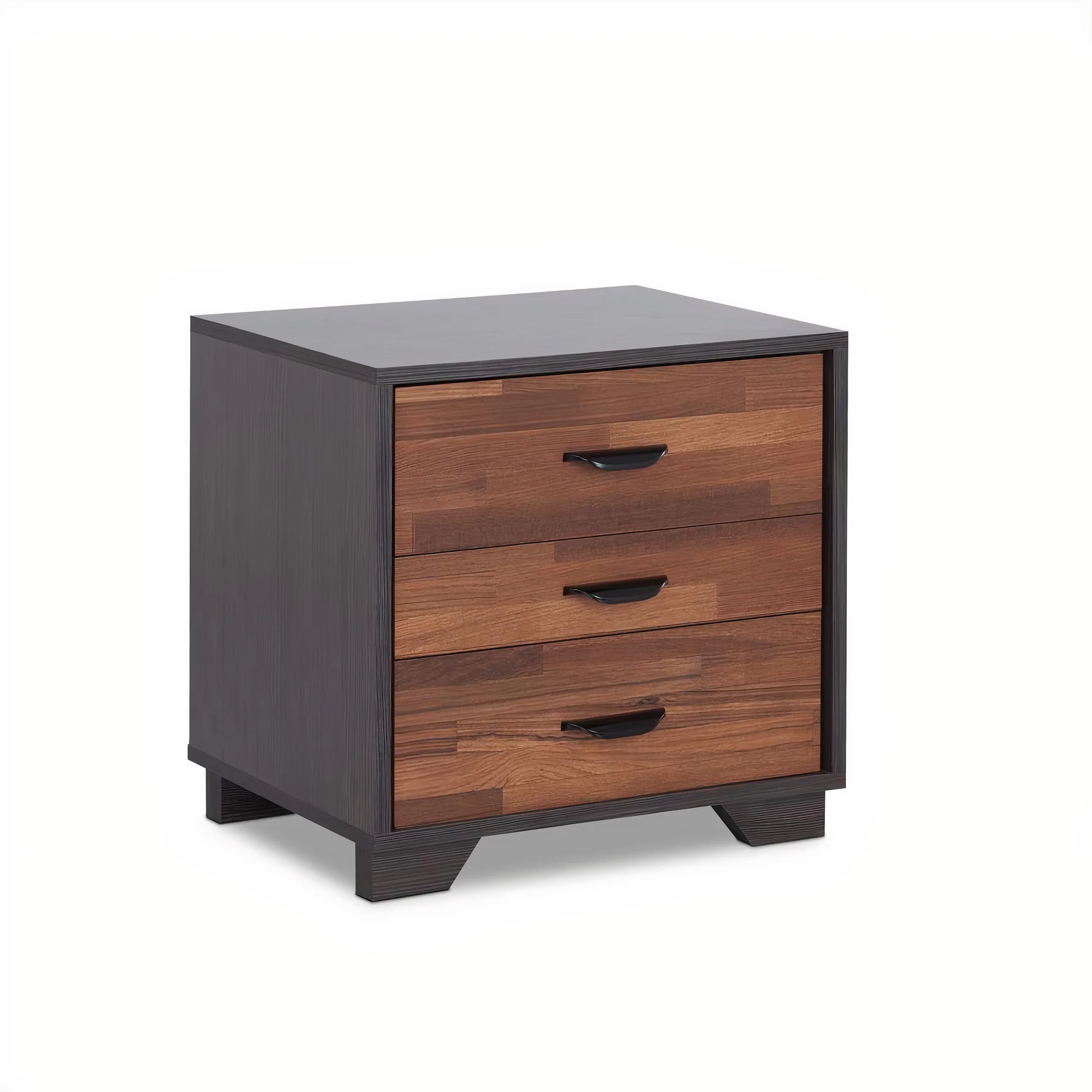Walnut And Espresso Contemporary Nightstand By Homeroots - Image 2