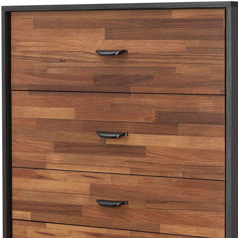 Walnut And Espresso Particle Board Chest By Homeroots - Image 3