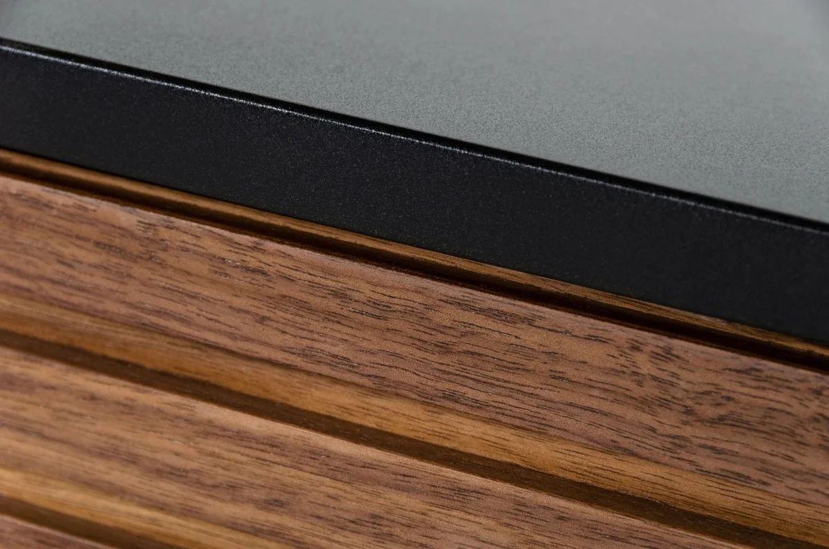 Walnut And Gray Wood Open And Enclosed Storage TV Stand By Homeroots - Image 7