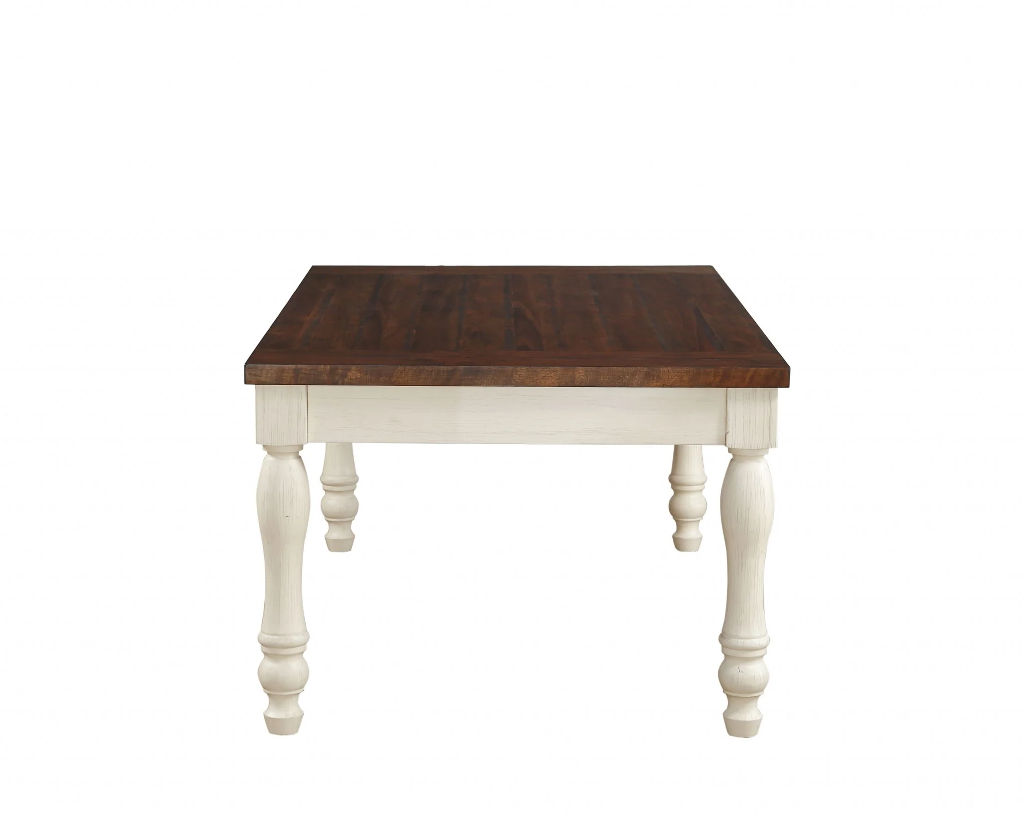 Walnut And White Washed Solid Wood Dining Table By Homeroots - Image 5