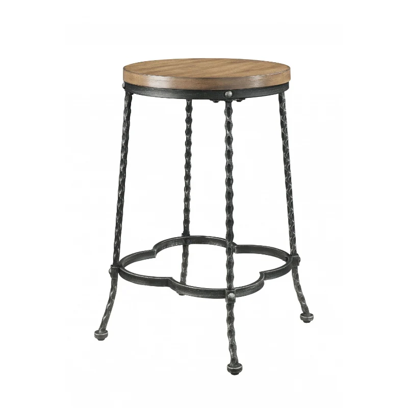 Walnut Antique Black Metal Wood Pc Pk Counter Height Set By Homeroots - Image 4