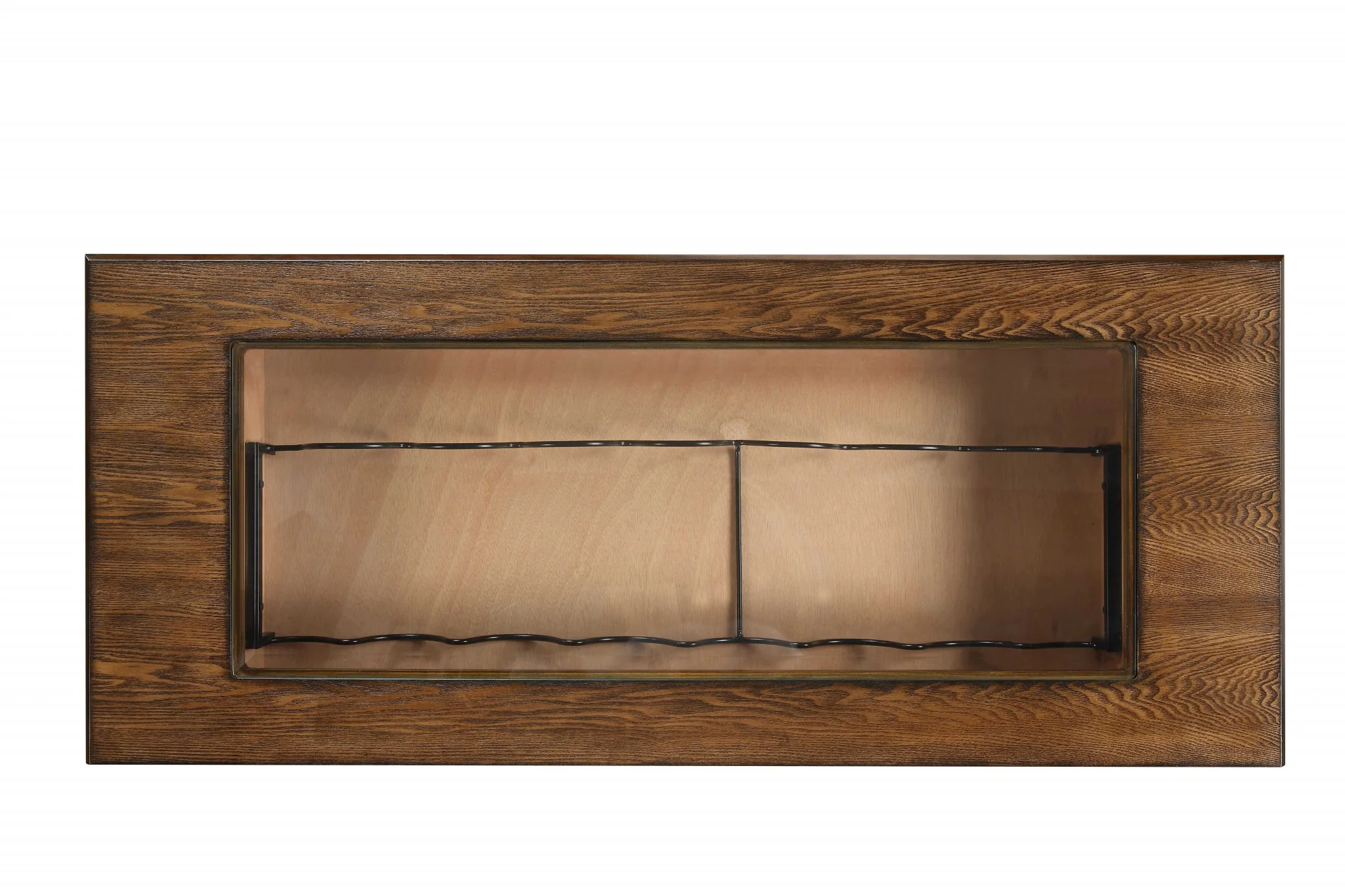 Walnut Black Metal Wood Glass Bar Table By Homeroots - Image 2