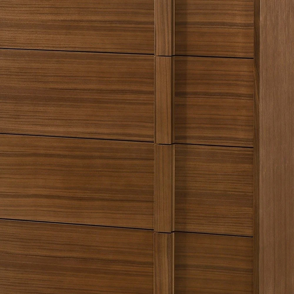 Walnut Brown Wood Contemporary Five Drawer Dresser By Homeroots - Image 5