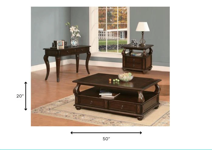 Walnut Coffee Table By Homeroots - Image 2