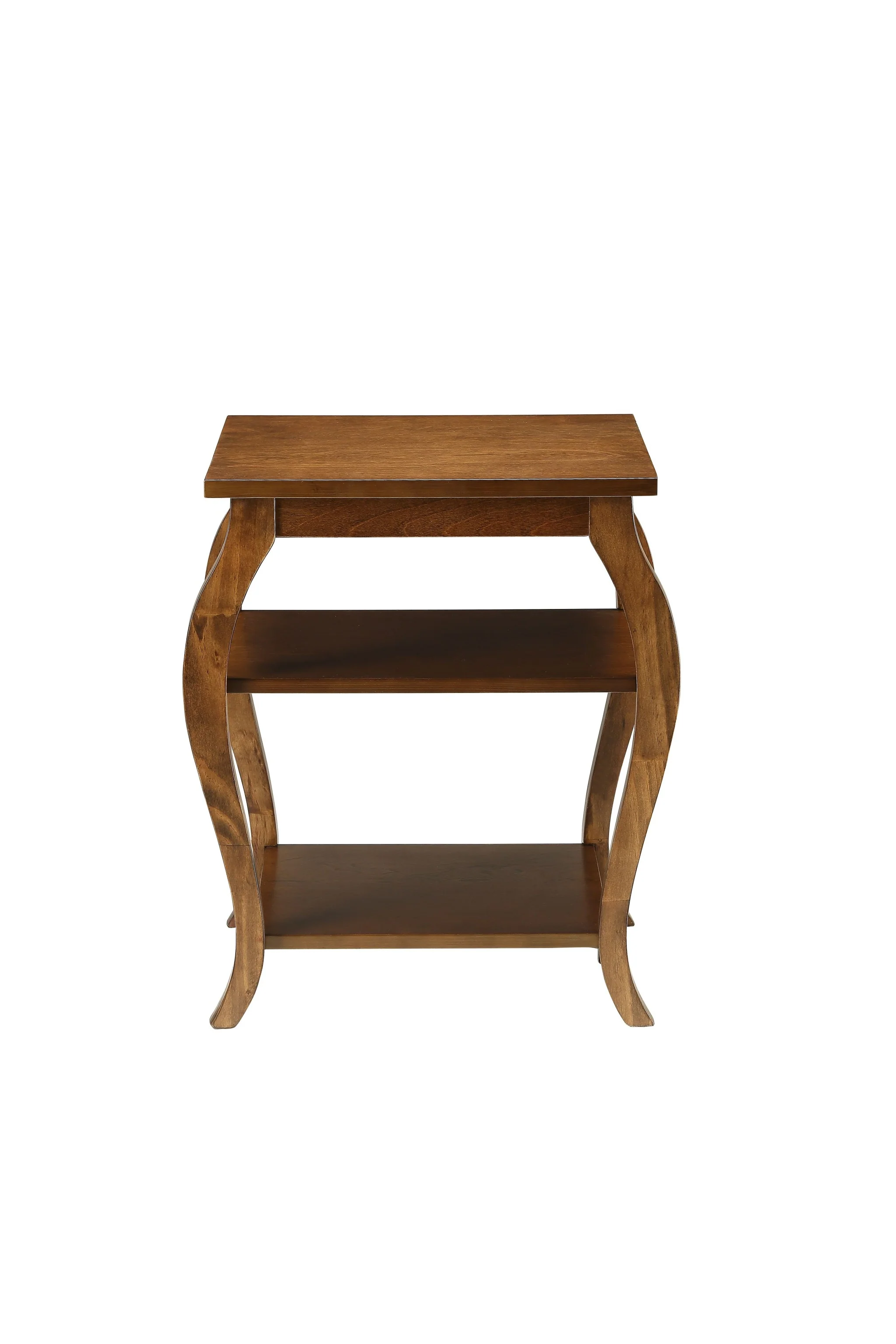 Walnut Finish Bow Leg Square End Table By Homeroots - Image 2