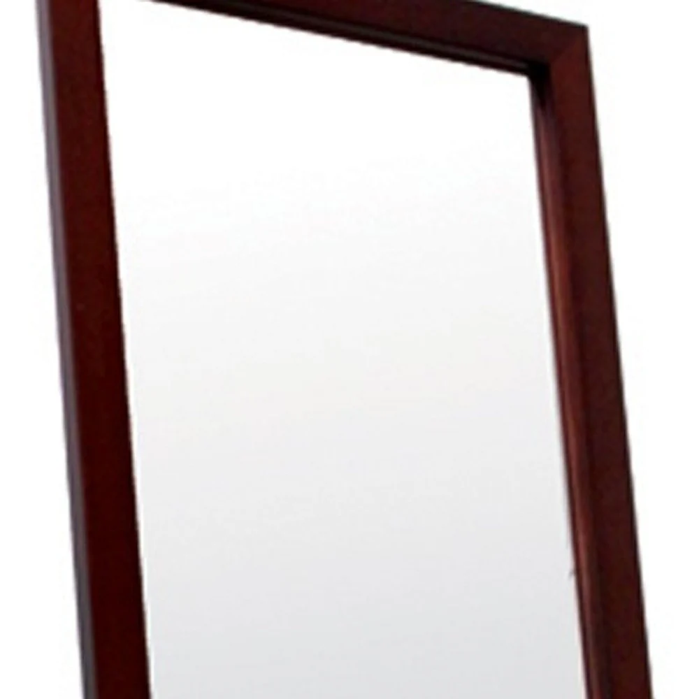 Walnut Finish Full Length Standing Mirror By Homeroots - Image 4