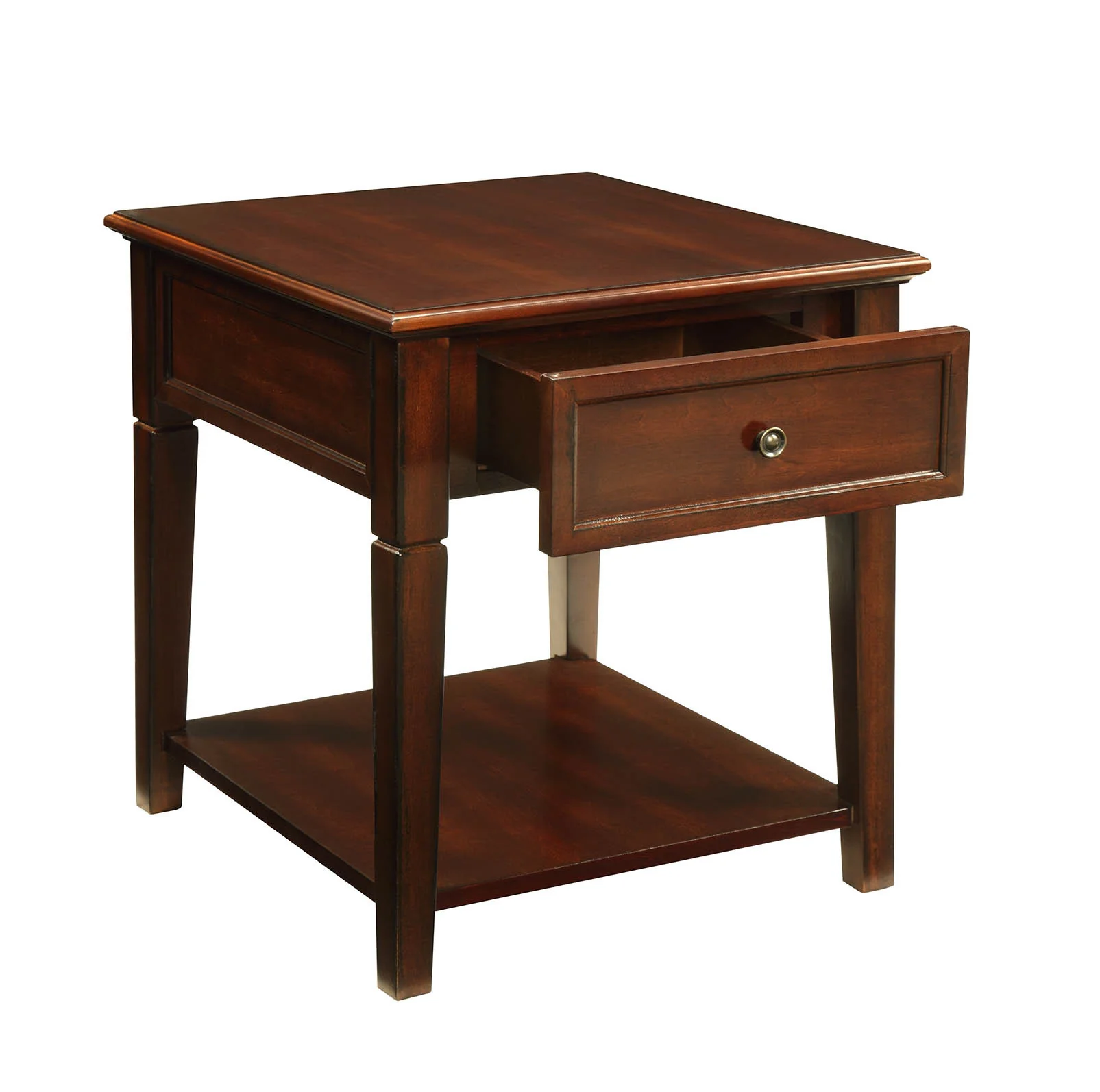 Walnut Manufactured Wood Rectangular End Table With Drawer And Shelf By Homeroots - Image 5