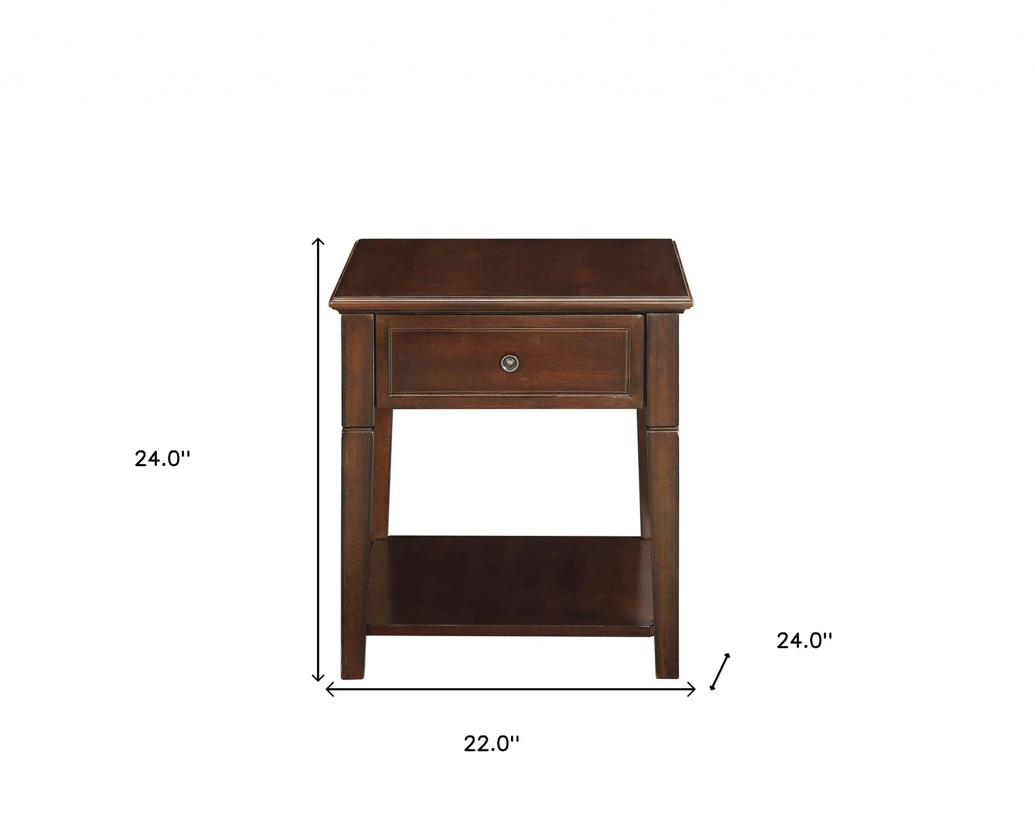Walnut Manufactured Wood Rectangular End Table With Drawer And Shelf By Homeroots - Image 8
