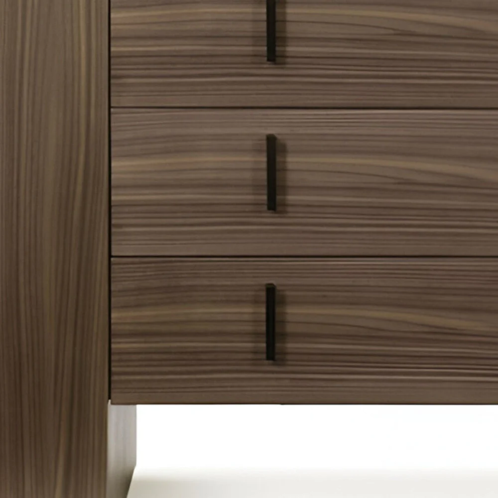 Walnut Marble Solid And Manufactured Wood Three Drawer Dresser By Homeroots - Image 4