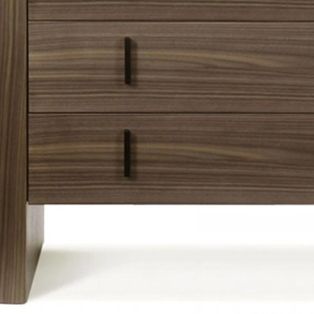 Walnut Marble Solid And Manufactured Wood Three Drawer Dresser By Homeroots - Image 6