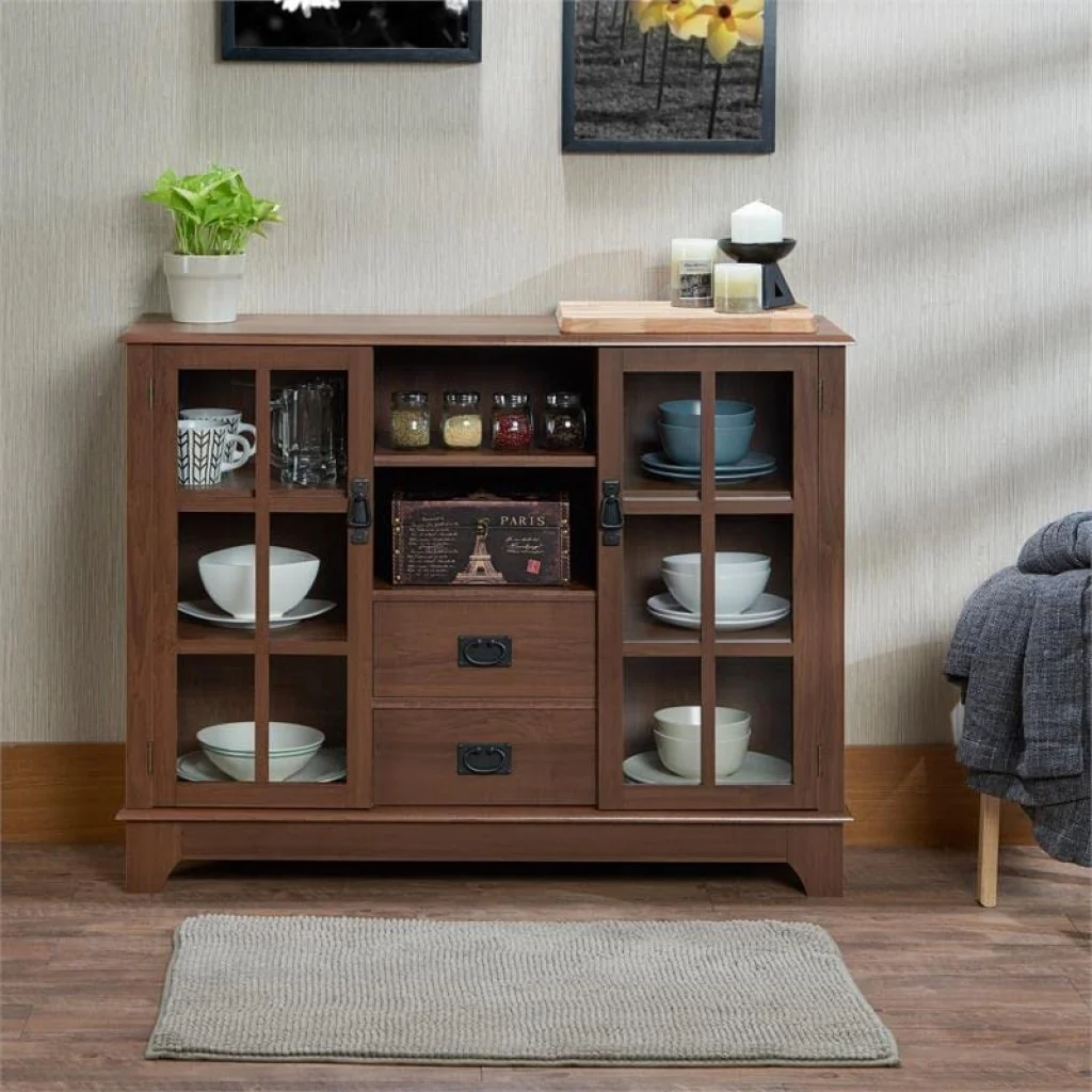 Walnut Mdf Cabinet By Homeroots - Image 2