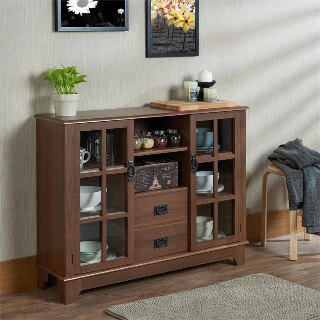 Walnut Mdf Cabinet By Homeroots - Image 3