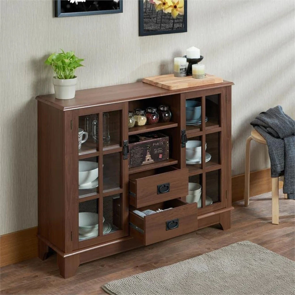 Walnut Mdf Cabinet By Homeroots - Image 4
