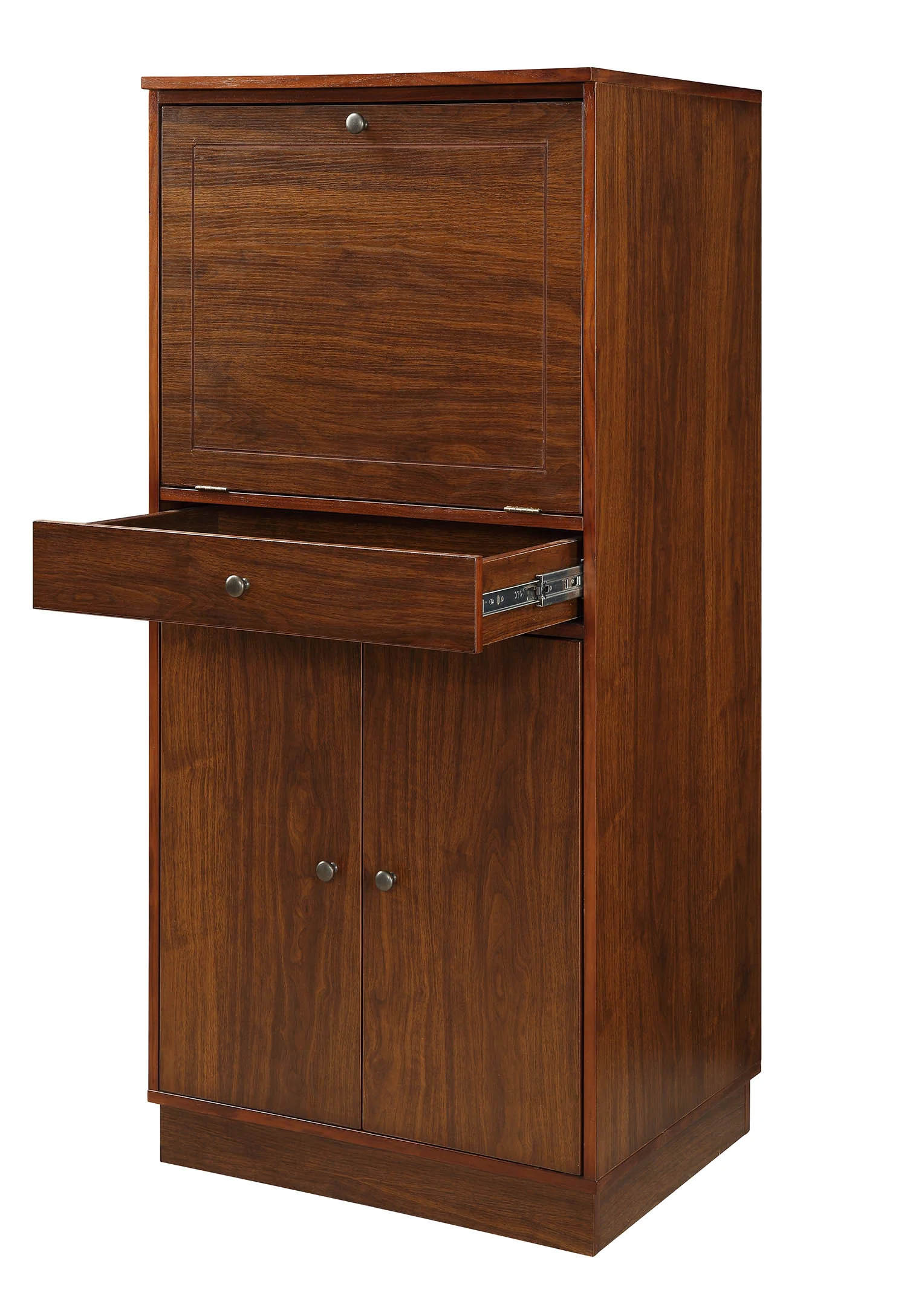 Walnut Mdf Wine Cabinet By Homeroots - Image 6