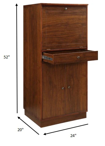 Walnut Mdf Wine Cabinet By Homeroots - Image 7