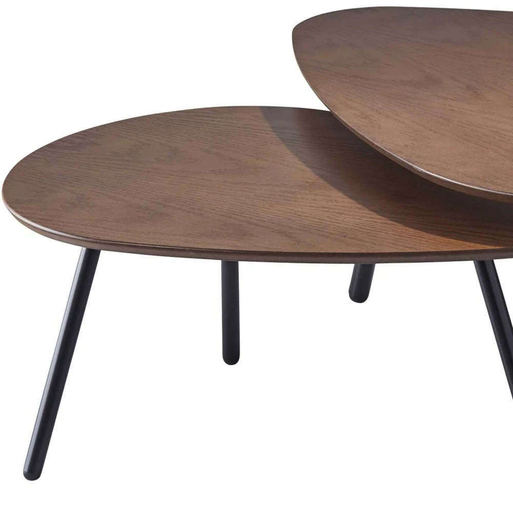 Walnut Nesting Coffee Table By Homeroots - Image 5