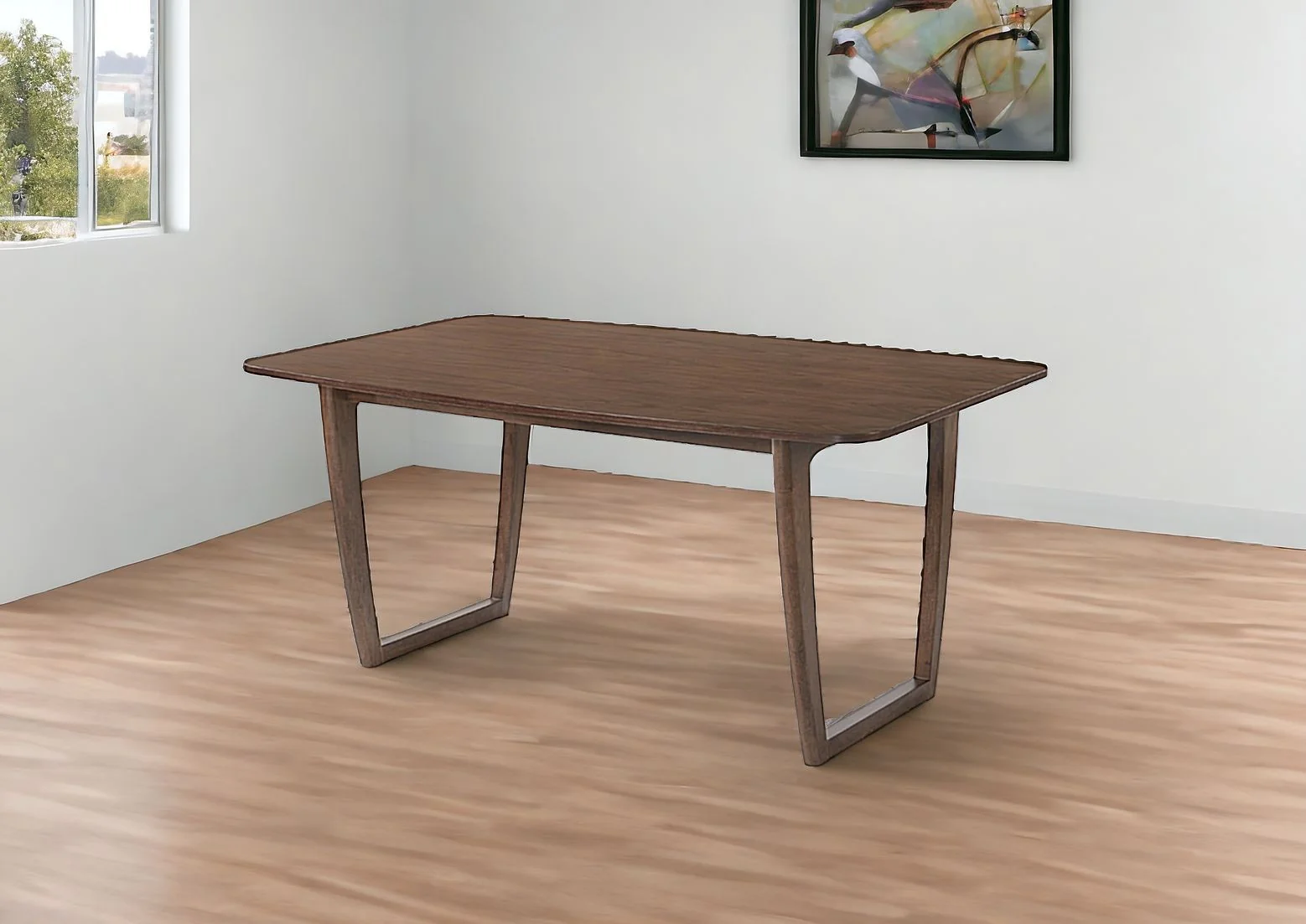 Walnut Rectangular Dining Table By Homeroots - Image 2
