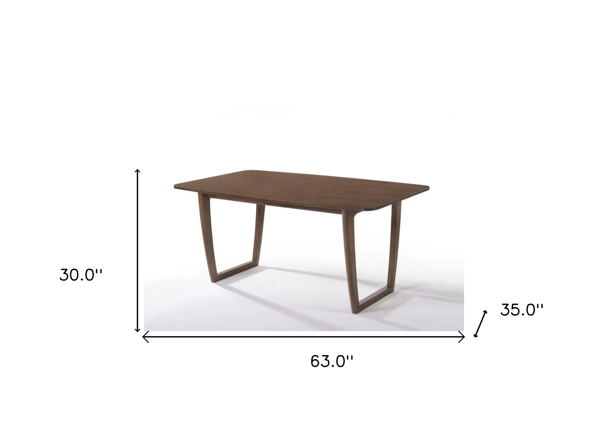 Walnut Rectangular Dining Table By Homeroots - Image 5