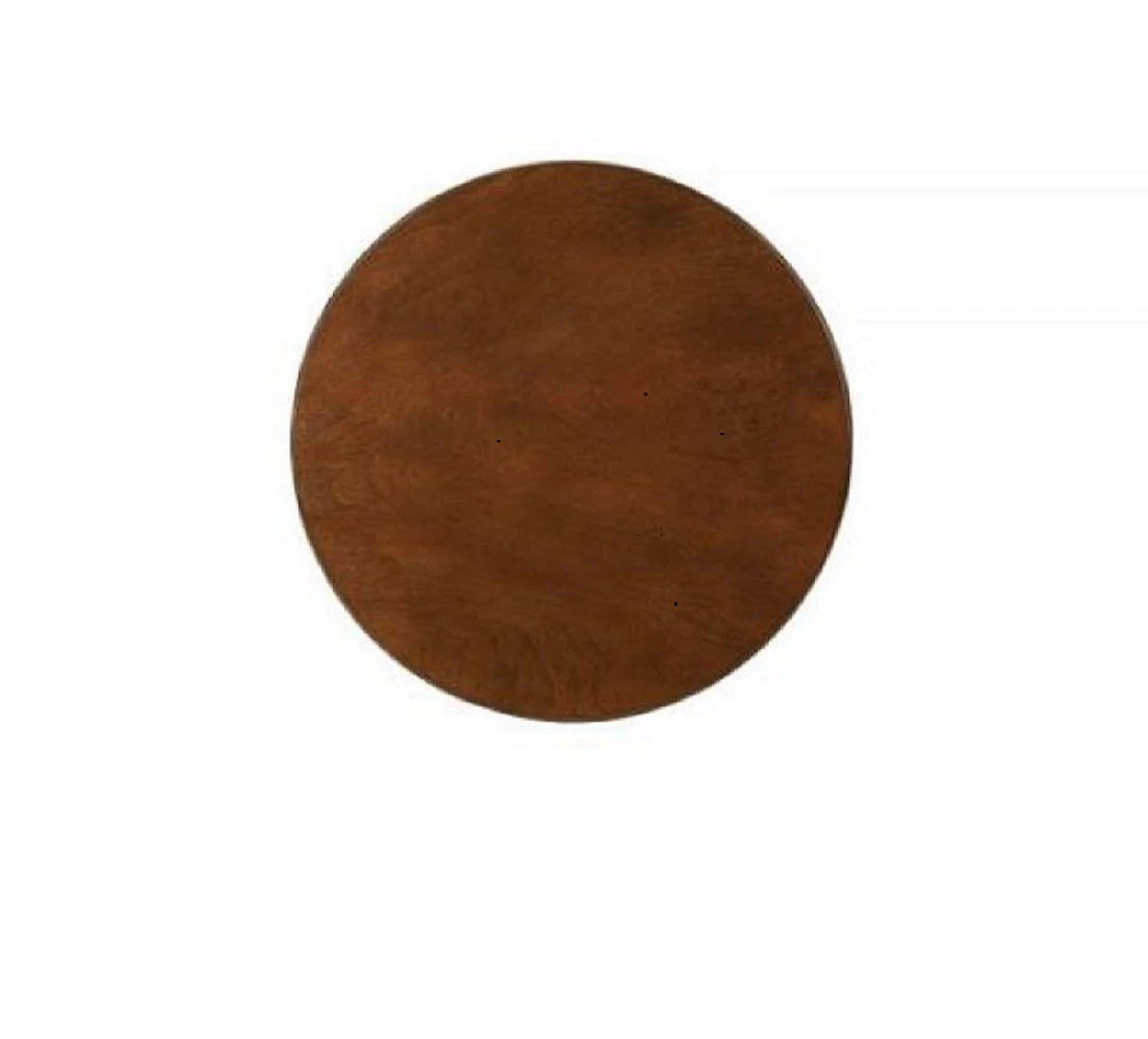 Walnut Round Wooden Side Table By Homeroots - Image 3