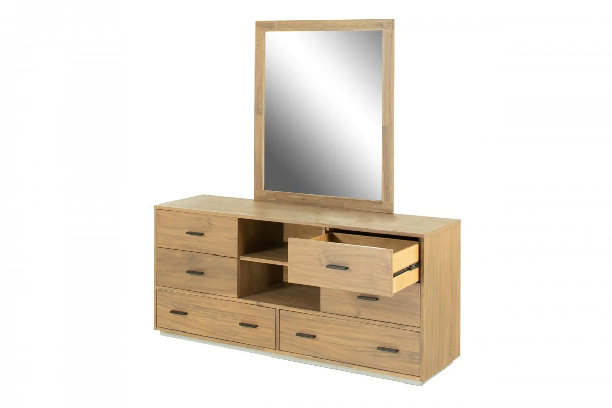 Walnut Six Drawer Combo Dresser By Homeroots - Image 3