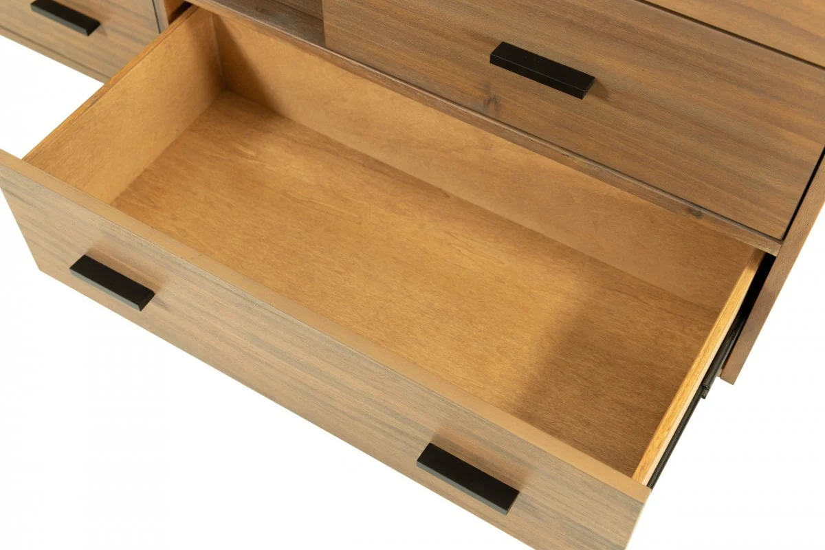 Walnut Six Drawer Combo Dresser By Homeroots - Image 4