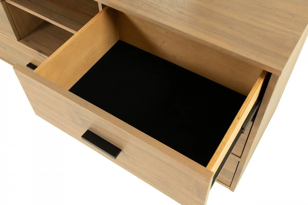 Walnut Six Drawer Combo Dresser By Homeroots - Image 6