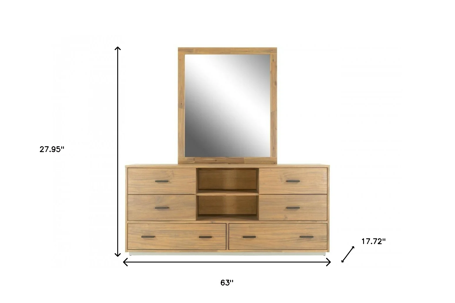 Walnut Six Drawer Combo Dresser By Homeroots - Image 8