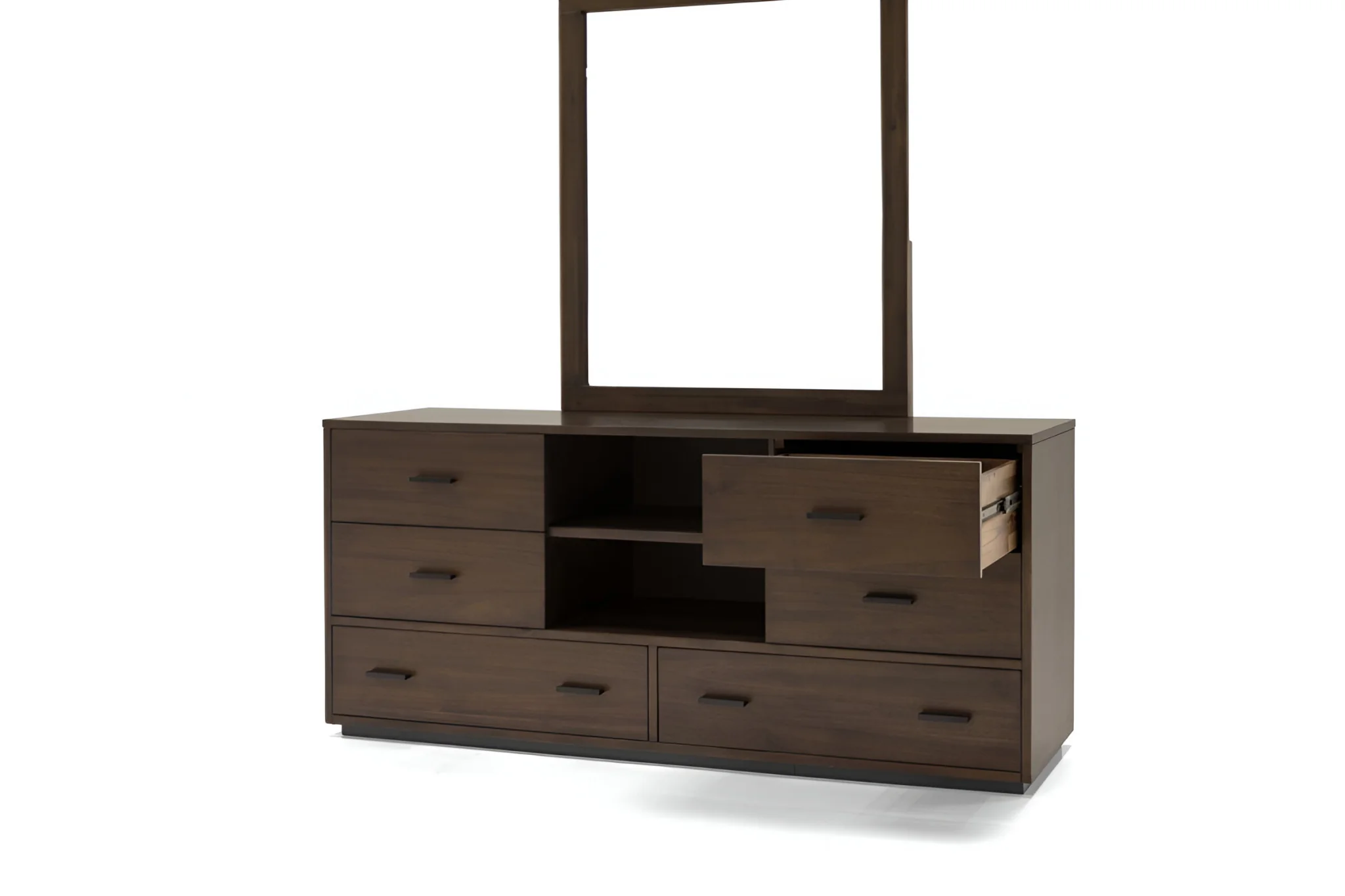Walnut Six Drawer Double Dresser By Homeroots - Image 9