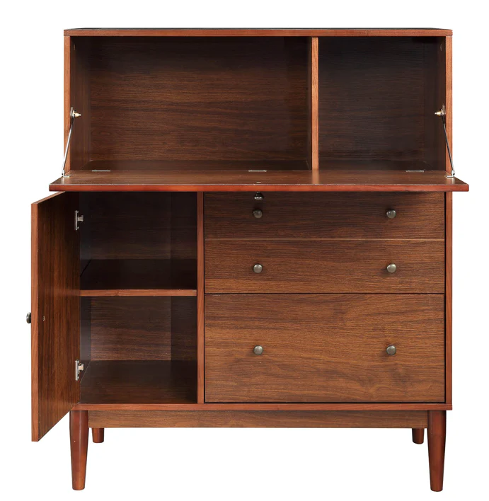 Walnut Solid Wood Desk By Homeroots - 319172 - Image 2