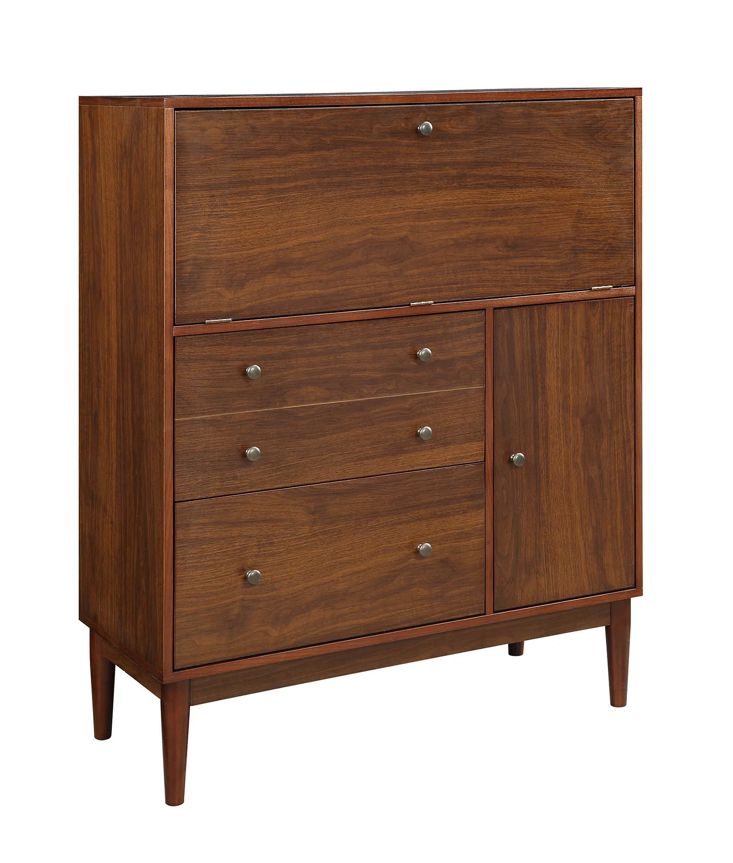Walnut Solid Wood Desk By Homeroots - 319172 - Image 3