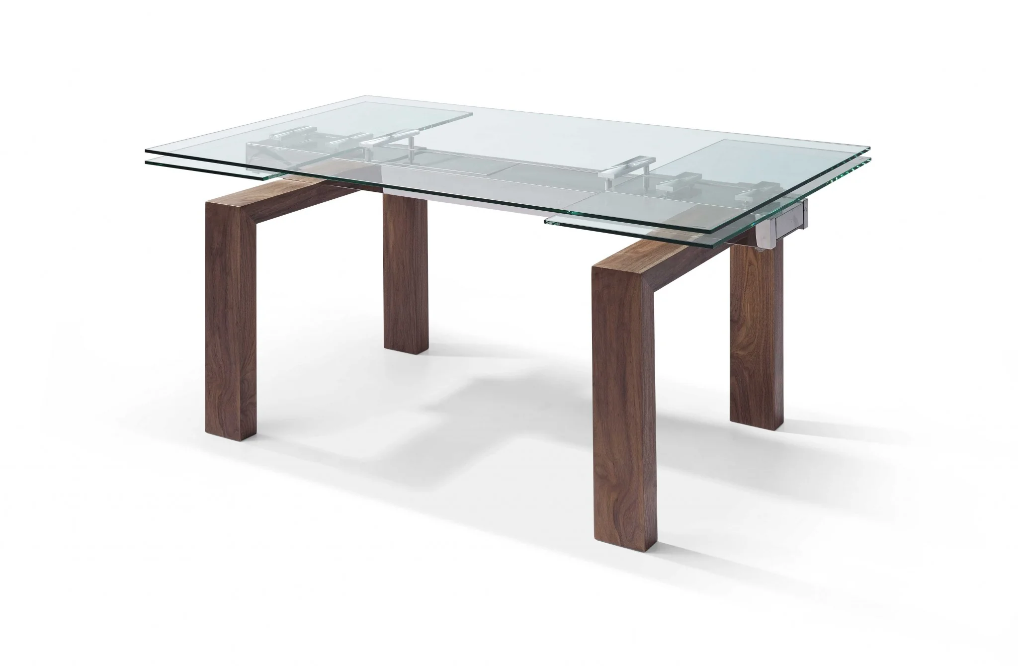 Walnut Solid Wood Etendable Dining Table By Homeroots - Image 2
