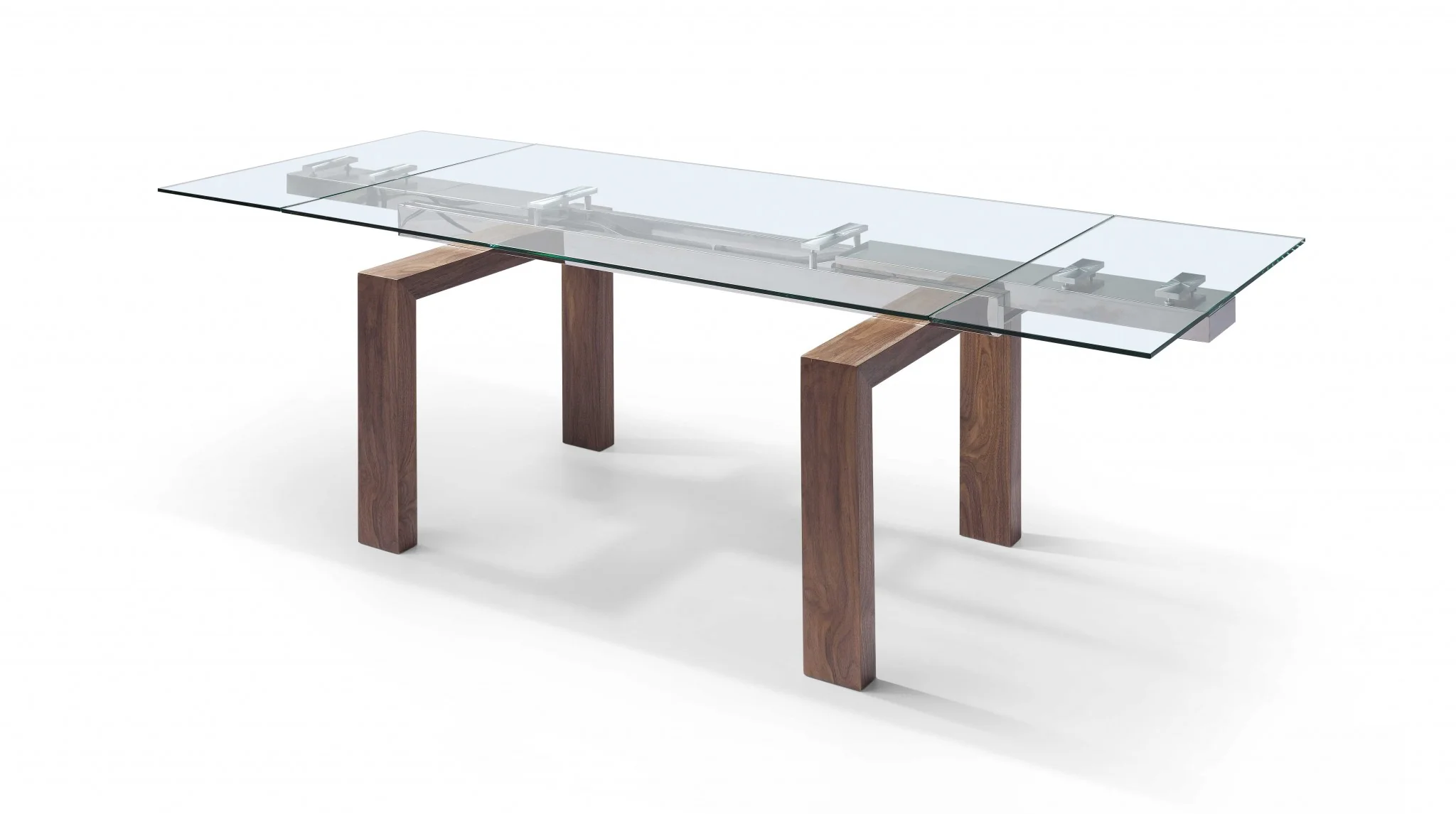 Walnut Solid Wood Etendable Dining Table By Homeroots - Image 4