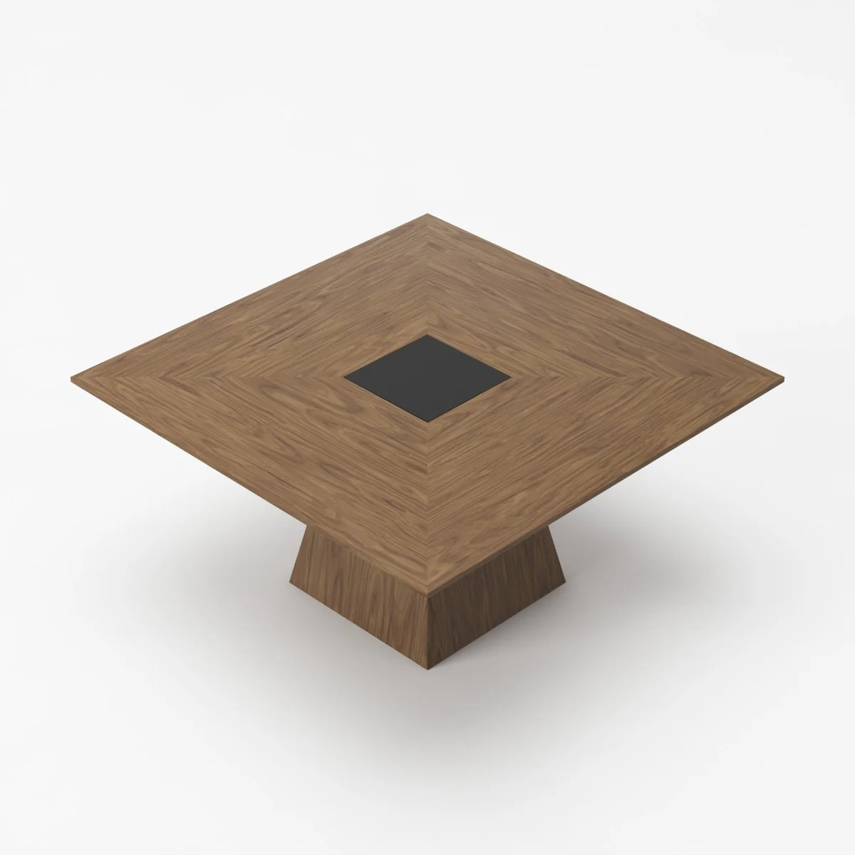 Walnut Square Solid Manufactured Wood Dining Table By Homeroots - Image 3
